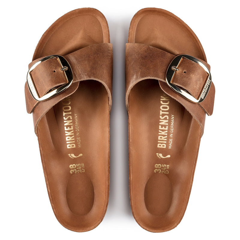 MADRID BIG BUCKLE - COGNAC - LEATHER